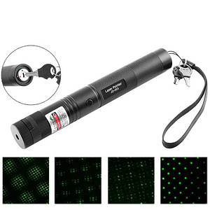 Потужна лазерна указка / гармата / лазер зелений Green laser pointer JD-303, 1 насадка, ключ блокування