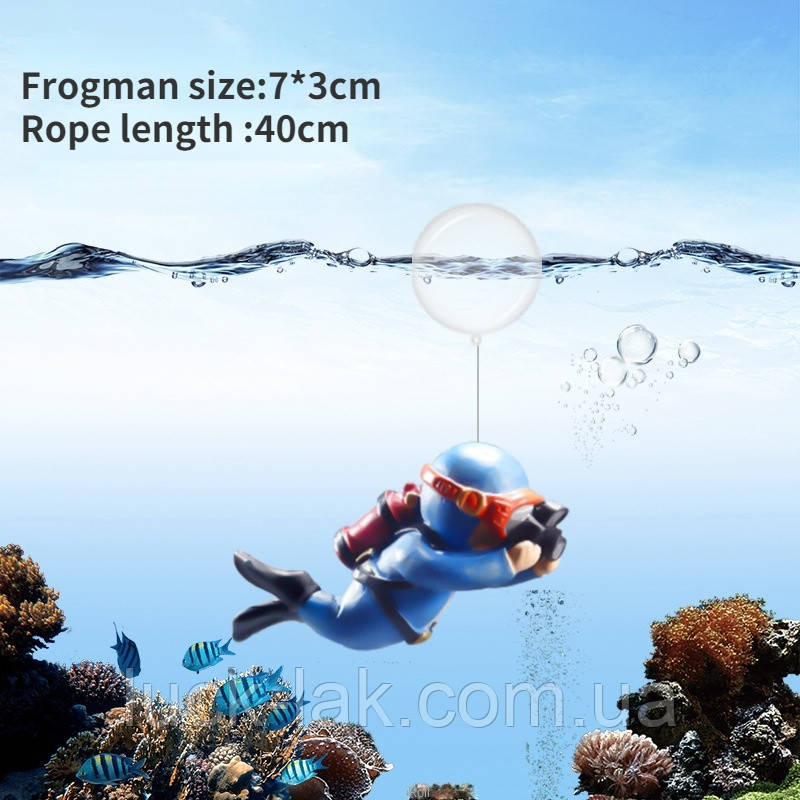 Водолаз, декор для акваріума Синій, фото 1