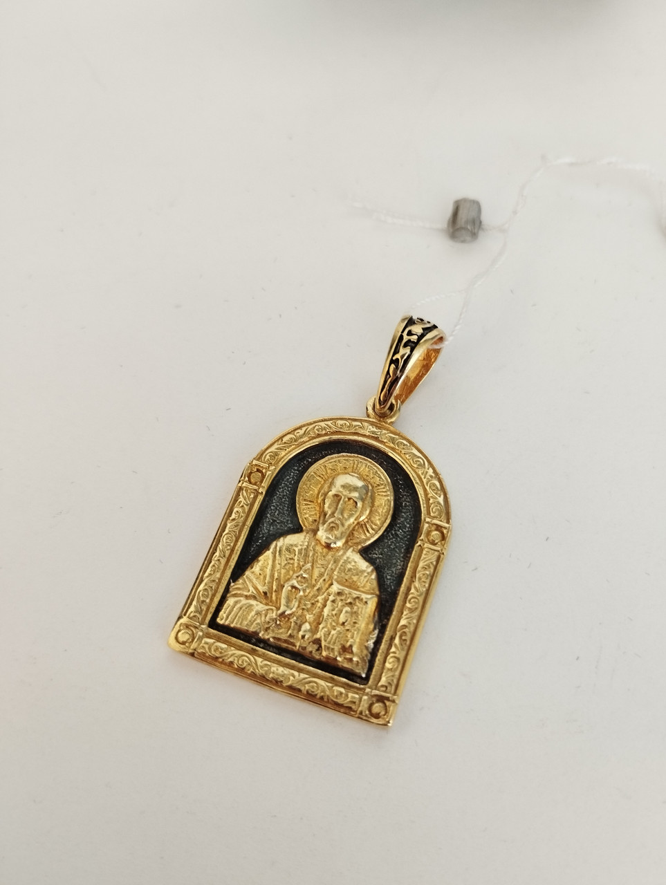 Срібна ікона Миколая чудотворця покриття позолота серебряная икона покрытая позолотой