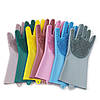 Універсальні рукавички для кухні зі щіткою KITCHEN GLOVES 5511 силіконові, фото 7