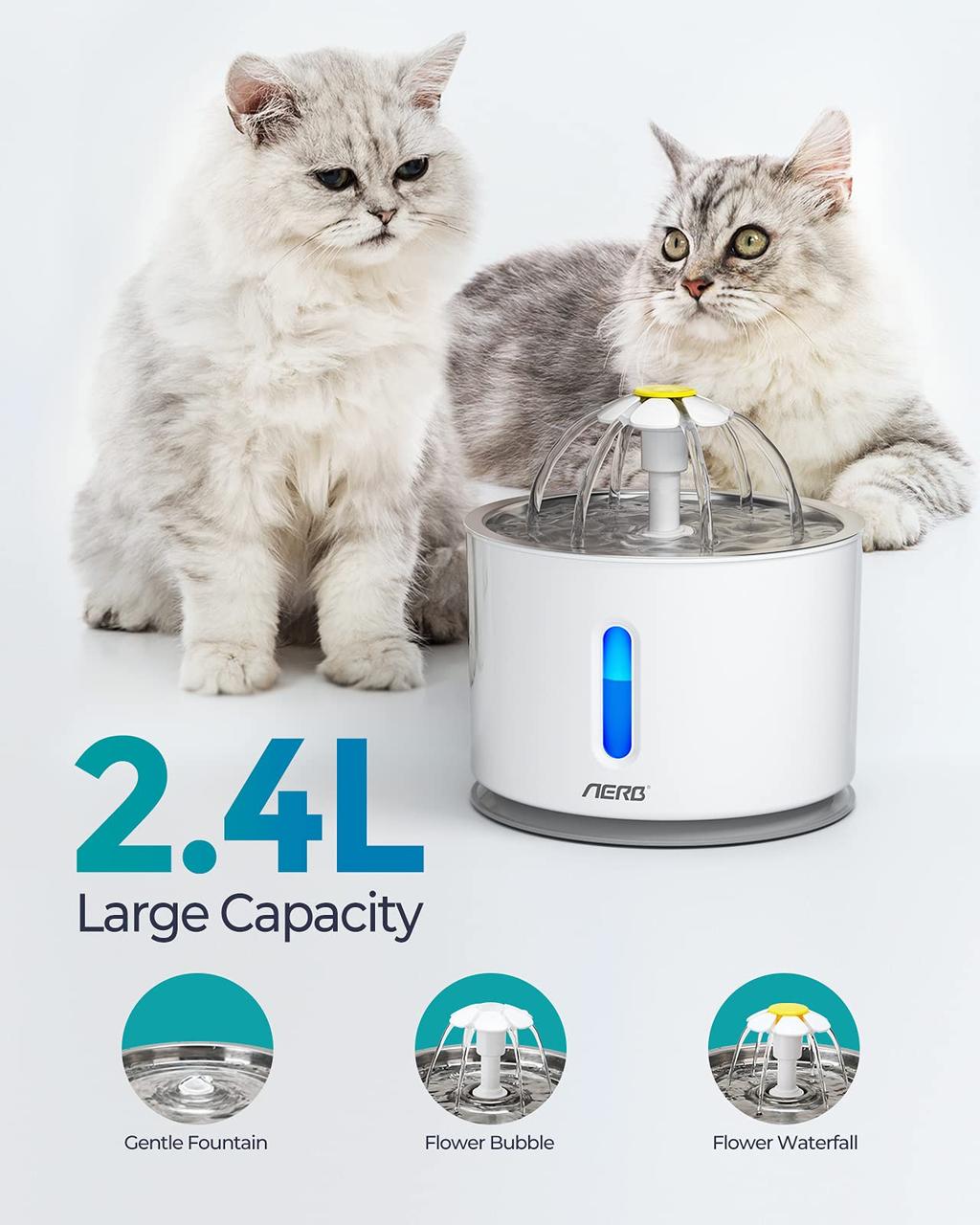 Купить Бесшумный фонтанчик для домашних животных / поилка Aerb Cat