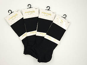 Чоловічі шкарпетки короткі Kardesler однотонні бавовна сітка розмір 40-46 12 пар/уп чорні