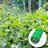Шпалерная сетка садовая для огурцов AgroStar 1.7 х 500 м для подвязки вьющихся растений зеленая (Agro-17500)
