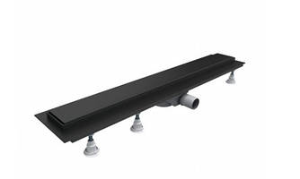 Трап Omnires Lowfix для душу під плитку з повною кришкою, 70 см, чорний (LOWFIX70GBL)