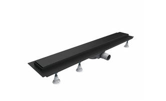 Трап Omnires Lowfix для душу під плитку з повною кришкою, 60 см, чорний (LOWFIX60GBL)