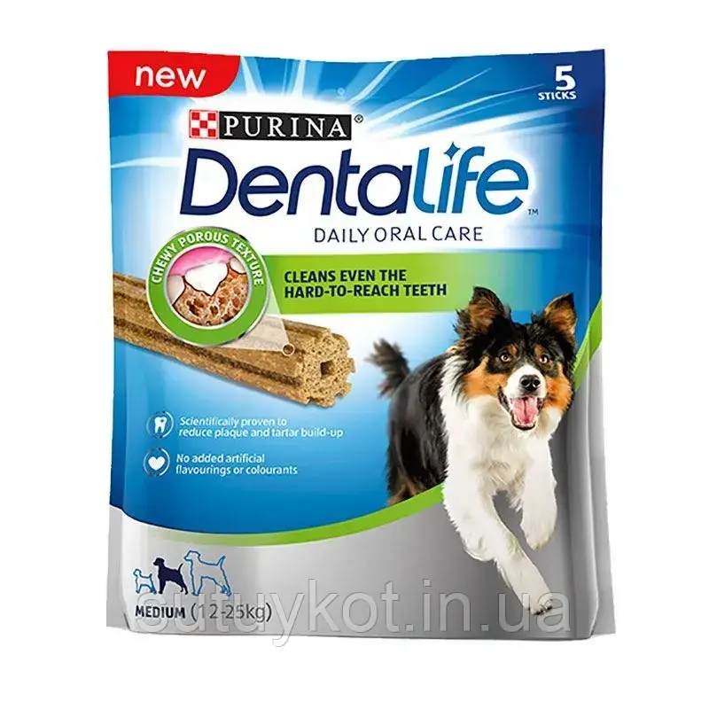 Purina DentaLife Пуріна денталайф ласощі для середніх порід собак 5 шт/уп, 115 гр, фото 1