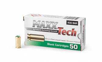 Патрони холості MAXX TECH Brass plated 9 MM PAK 50 ШТ, 400 Bar (пістолетні)