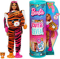 Лялька Барбі Сюрприз Джунглі у костюмі Тигреня Barbie Cutie Reveal Doll with Tiger Plush Costume HKP99