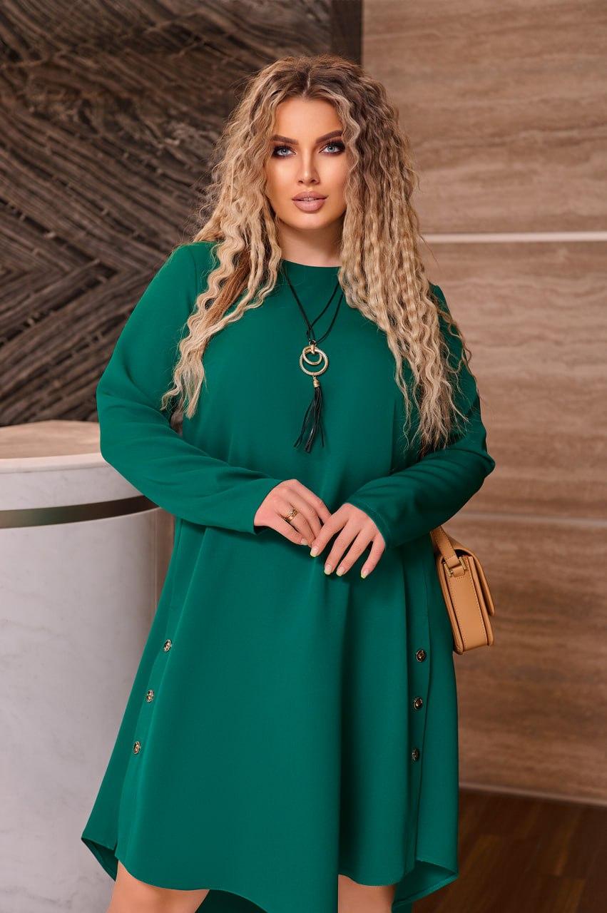 Сукня А-силуету із подовженою спинкою  батал Размеры: 46-48, 50-52, 54-56, 58-60, 62-64, 66-68