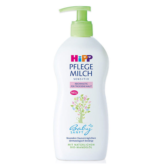 Дитяче зволожувальне молочко для тіла HiPP Babysanft Pflegemilch Sensitiv 300 мл, фото 1