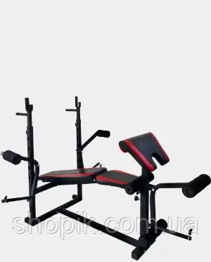 Силова лава для жиму лежачи WCG 0070 + Приставка Скотта + Бруси, Універсальна крамниця регульована Shopik, фото 1