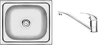 Deante Набір для кухні Doppio, стальна мийка ZEN_X103 + зміш. BYU_060M, сталь