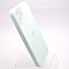 Чохол силіконовий з квадратними бортами Silicon case Full Square для iPhone 11 Pro Max Light Turquoise, фото 2