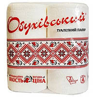 Туалетная бумага Обуховский 120 отрывов 2 шара Белый, 4 рулона