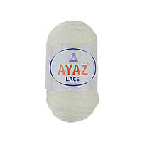 Ayaz Lace (Аяз Лейс) № 1300 молочний (Пряжа поліестер, нитки для в'язання)