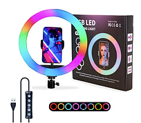 Кільцева лампа різнобарвна MJ30 RGB LED RING на 30см (без штативу)