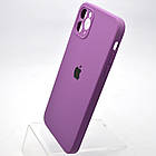 Чохол силіконовий з квадратними бортами Silicon case Full Square для iPhone 11 Pro Max Grape, фото 3