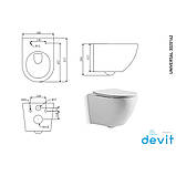 Унітаз підвісний DEVIT 3020162 UNIVERSAL безобідковий quick-fix, soft-close, фото 2