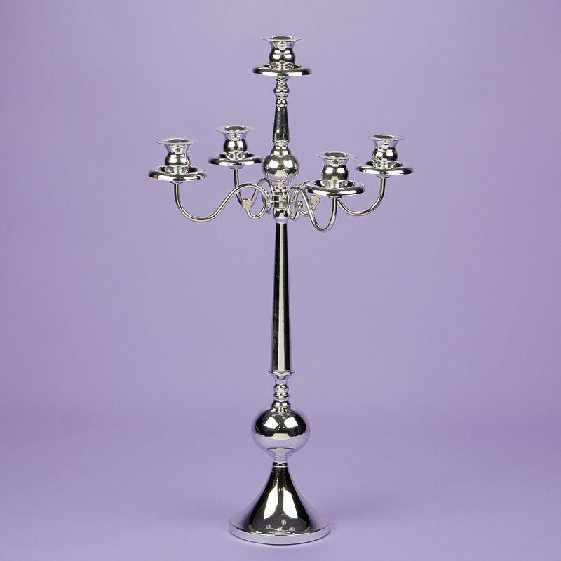Підсвічник декоративний на 5 свічок сріблястий 73 см BST 0301709