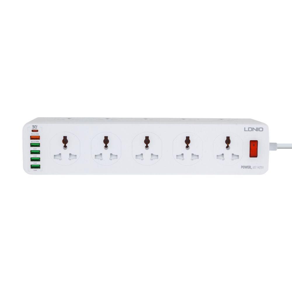 Мережевий подовжувач LDNIO SC10610 (10 ports / 1PD / 1QC3.0 / 4 USB / 2 m)