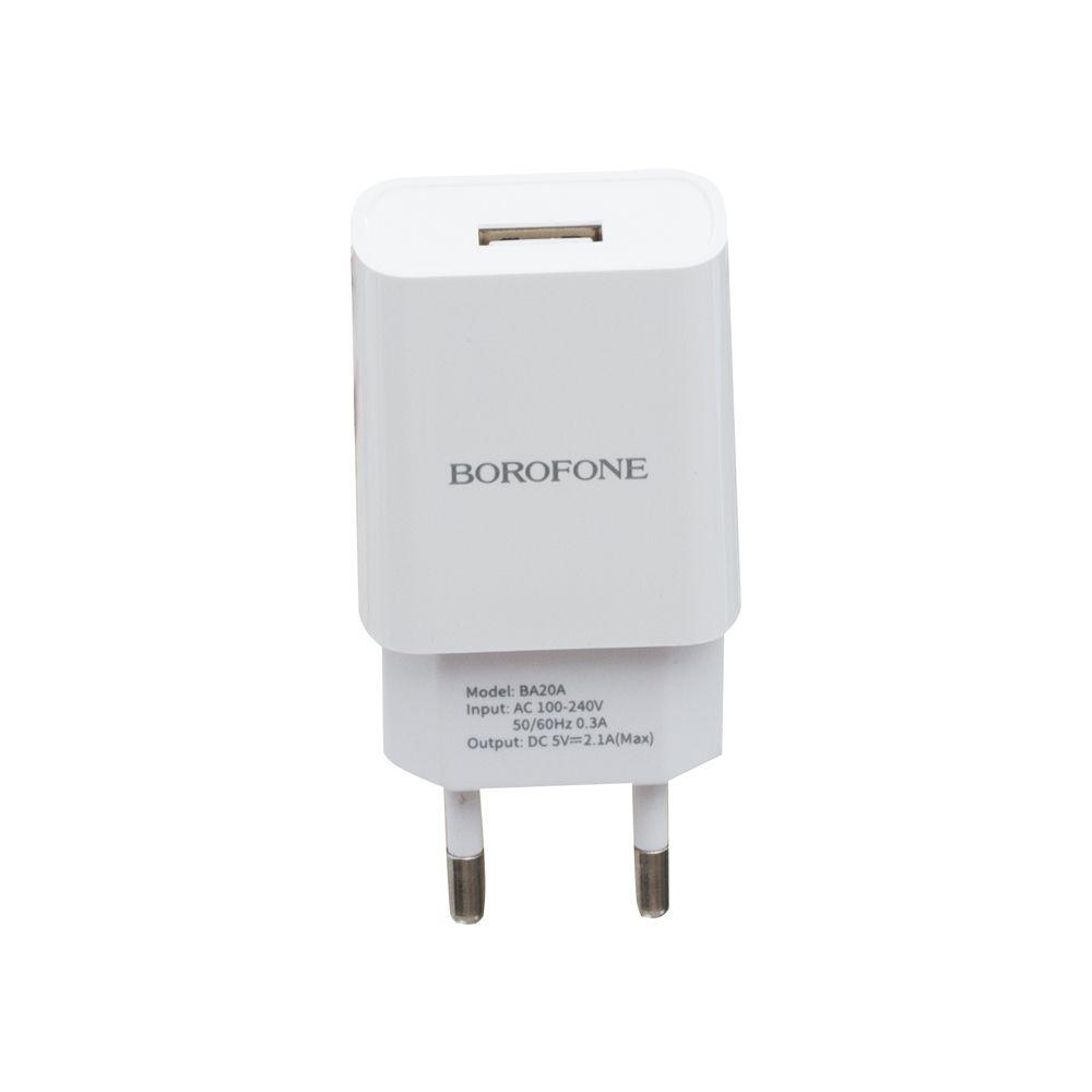 Мережевий зарядний пристрій Borofone BA20A Micro 1USB 2.1A