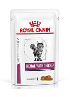 Влажный корм Royal Canin Renal Feline Chicken для кошек с курицей (кусочки в соусе) 85 г