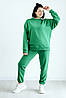 Костюм жіночий худі оверсайз та спортивні штани турецька тринитка колір зелене яблуко, фото 3