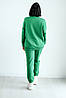 Костюм жіночий худі оверсайз та спортивні штани турецька тринитка колір зелене яблуко, фото 4
