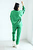 Костюм жіночий худі оверсайз та спортивні штани турецька тринитка колір зелене яблуко, фото 5