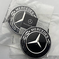 Знак на капот Mercedes-Benz Емблема Mercedes 57 мм на капот значок два піни A0008171601