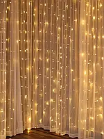 Гирлянда-водопад (Curtain-Lights) Itrains-480-WW внутренняя, с прозрачным проводом, 3*3м (Цвет: Белый-теплый)