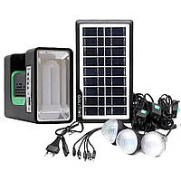 Портативна сонячна станція GDLite GD-10 для кемпінгу з 3 ліхтарями з power bank solar