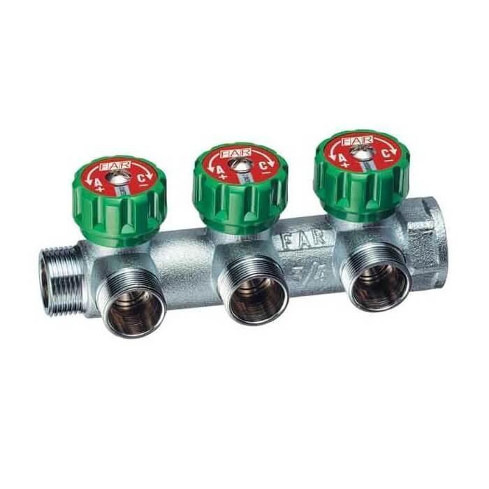 Колектор для води Multifar FK 3822 1"x3/4" - 3 відводу