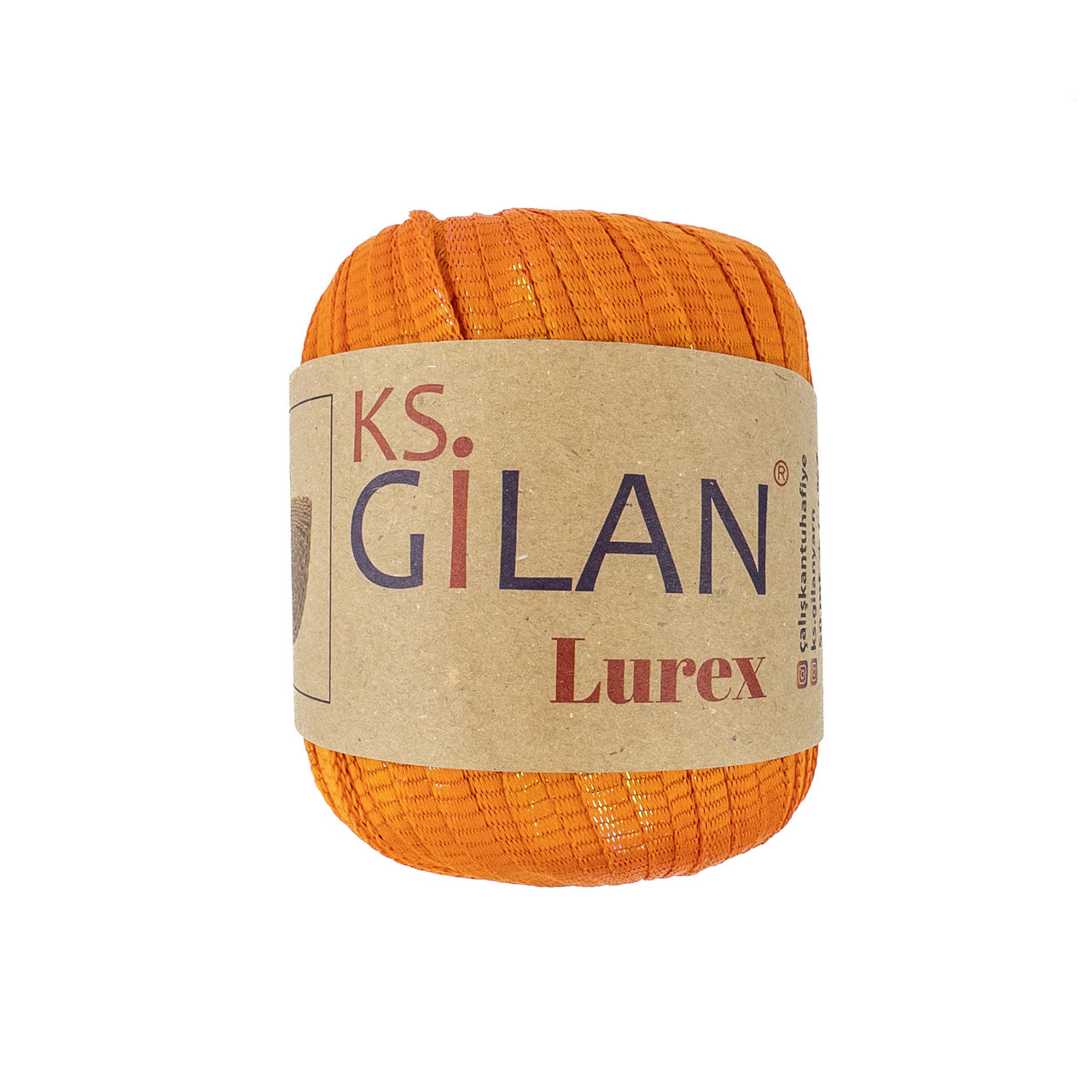 Gilan Lurex (Джилан Люрекс) № 130582 помаранчевий з прозорим люрексом (Пряжа поліестер з люрексом, нитки для в'язання)