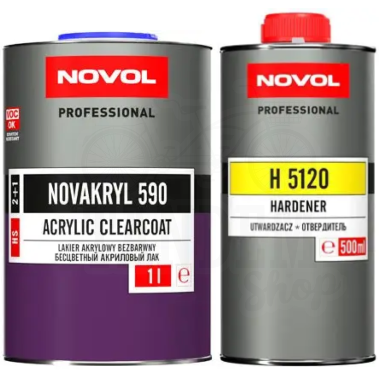 Лак акриловий NOVOL Novakryl 590 2:1 HS, 1 л + 500 мл краща ціна тільки ...