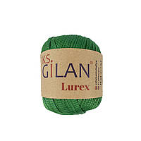 Gilan Lurex (Джилан Люрекс) № 130584 зелений з прозорим люрексом (Пряжа поліестер з люрексом, нитки для в'язання)