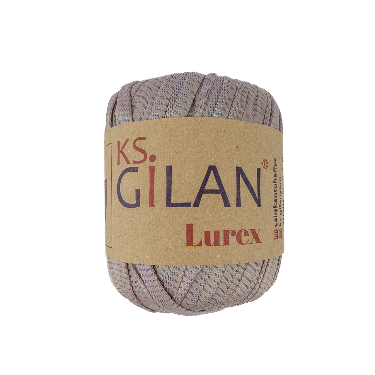 Gilan Lurex (Джилан Люрекс) № 130585 мокко з прозорим люрексом (Пряжа поліестер з люрексом, нитки для в'язання)