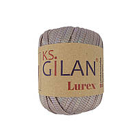 Gilan Lurex (Джилан Люрекс) № 130585 мокко з прозорим люрексом (Пряжа поліестер з люрексом, нитки для в'язання)