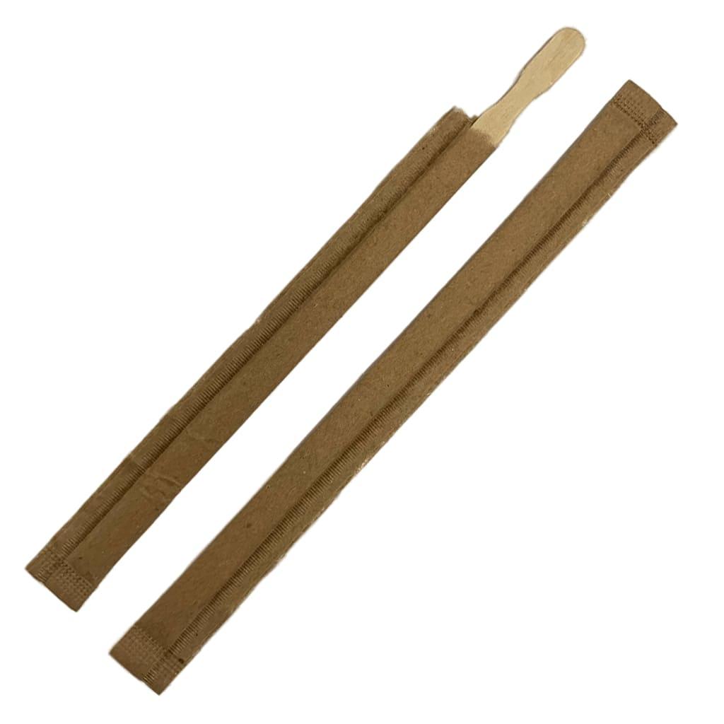 Розмішувач дерев'яний фігурний (мішалка) в індивідуальній упаковці 14 см (140x5x2мм) 1000 шт, фото 1