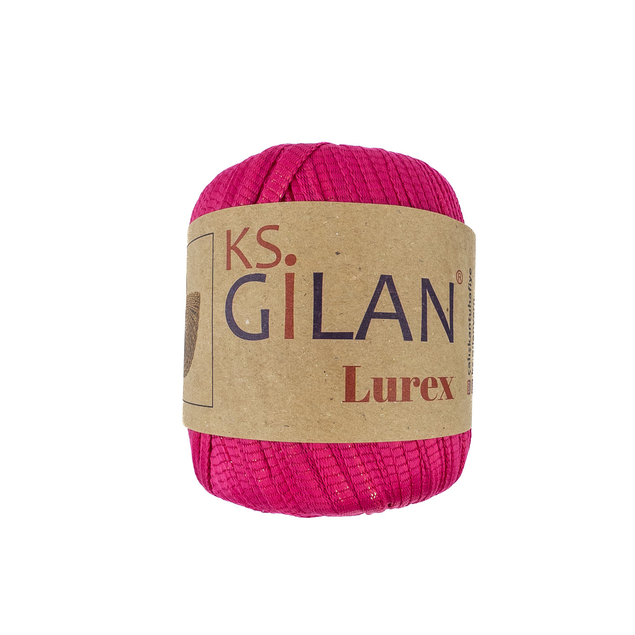 Gilan Lurex (Джилан Люрекс) № 130586 малиновий з золотим люрексом (Пряжа поліестер з люрексом, нитки для в'язання)