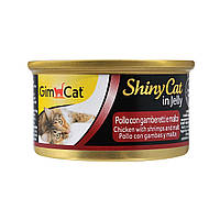 Shiny Cat K 70 г Шайни Кет Влажный корм для кошек с курицей, креветкой и мальтом