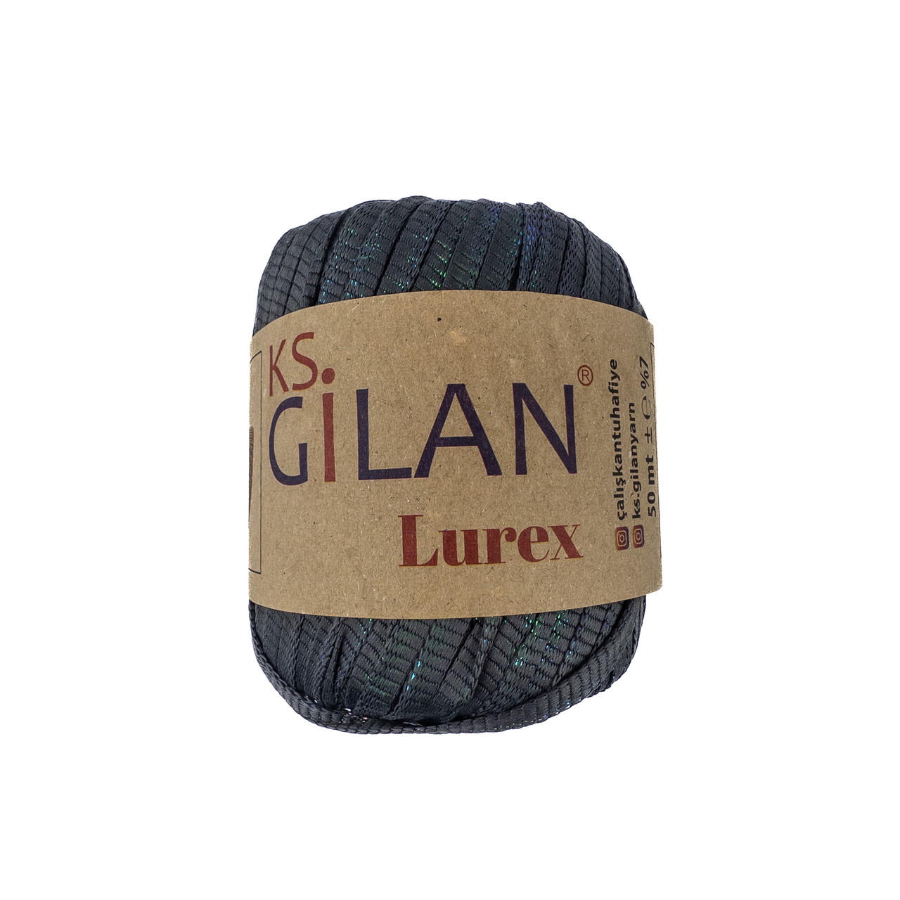 Gilan Lurex (Джилан Люрекс) № 130587 темно-сірий з прозорим люрексом (Пряжа поліестер з люрексом, нитки для в'язання)