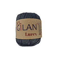 Gilan Lurex (Джилан Люрекс) № 130587 темно-сірий з прозорим люрексом (Пряжа поліестер з люрексом, нитки для в'язання)