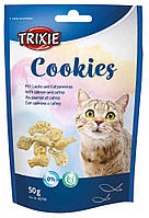 Лакомство для кошек 50 г Печенье с лососем и мятой Cookies Trixie без сахара