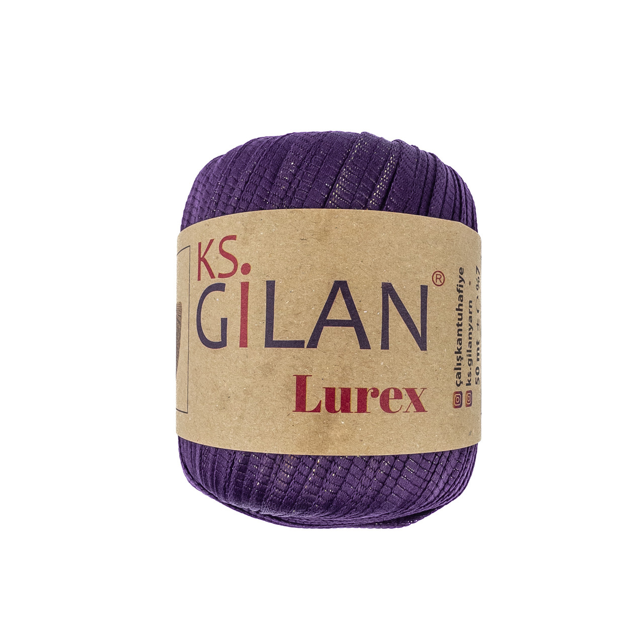 Gilan Lurex (Джилан Люрекс) № 130589 фіолетовий з золотим люрексом (Пряжа поліестер з люрексом, нитки для в'язання)