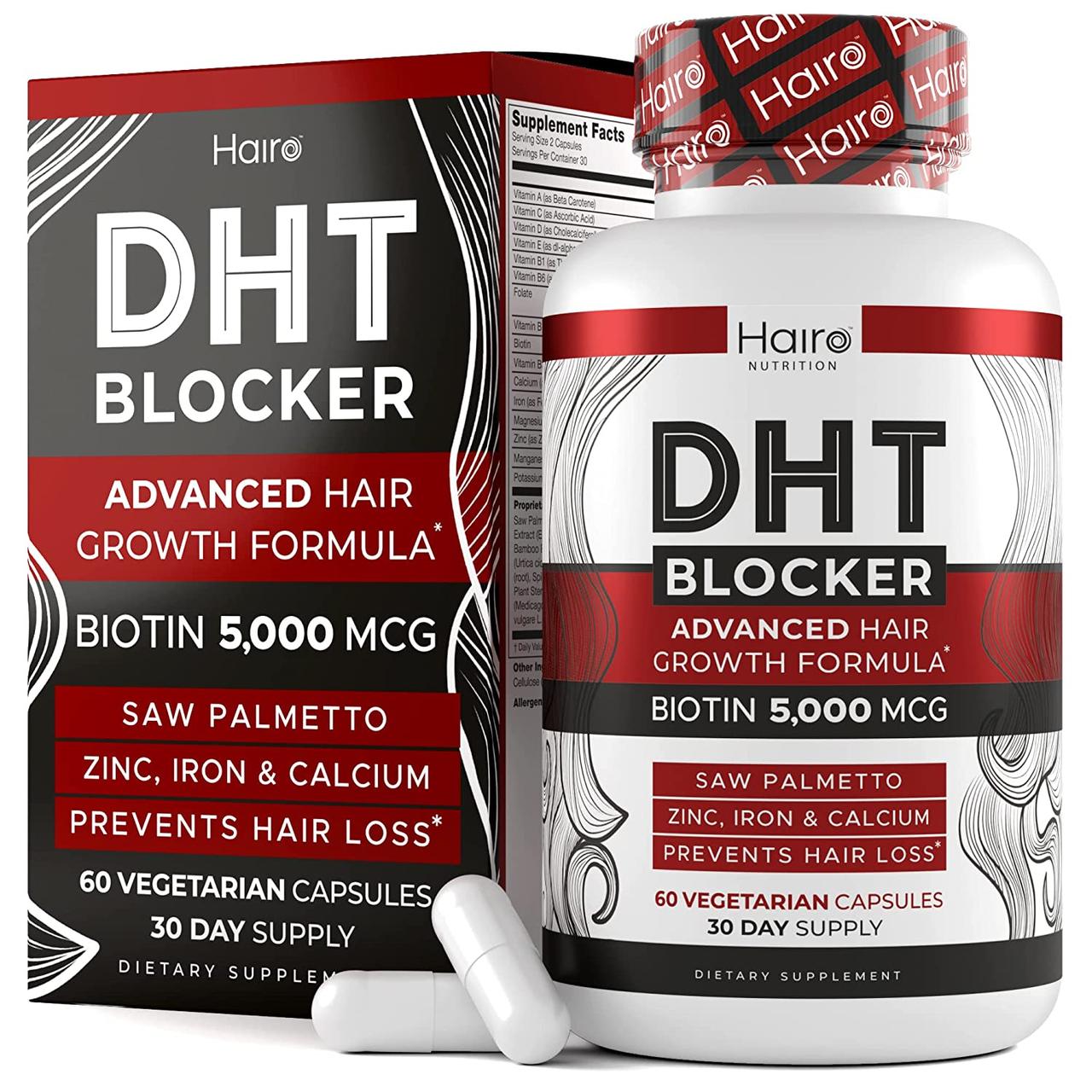 Блокатор ДГТ (DHT дигідротестостерон) Hairo Nutrition проти випадіння волосся в жінок і чоловіків