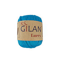 Gilan Lurex (Джилан Люрекс) № 130590 бірюзовий з прозорим люрексом (Пряжа поліестер з люрексом, нитки для в'язання)