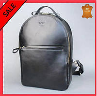 Кожаный рюкзак Groove M цвет черный Современный небольшой рюкзак Стильный женский рюкзак из натуральной кожи