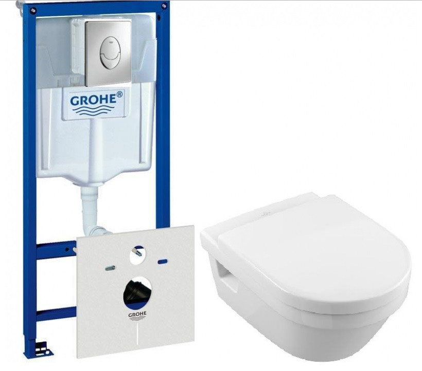 Комплект Villeroy&Boch Architectura DirectFlush 5684HR01+Grohe Rapid 38721001, фото 1