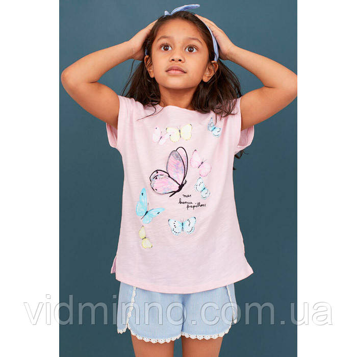 Дитяча футболка H&M на дівчинку Метелик 6-8 років – р.122-128 /13201/, фото 1